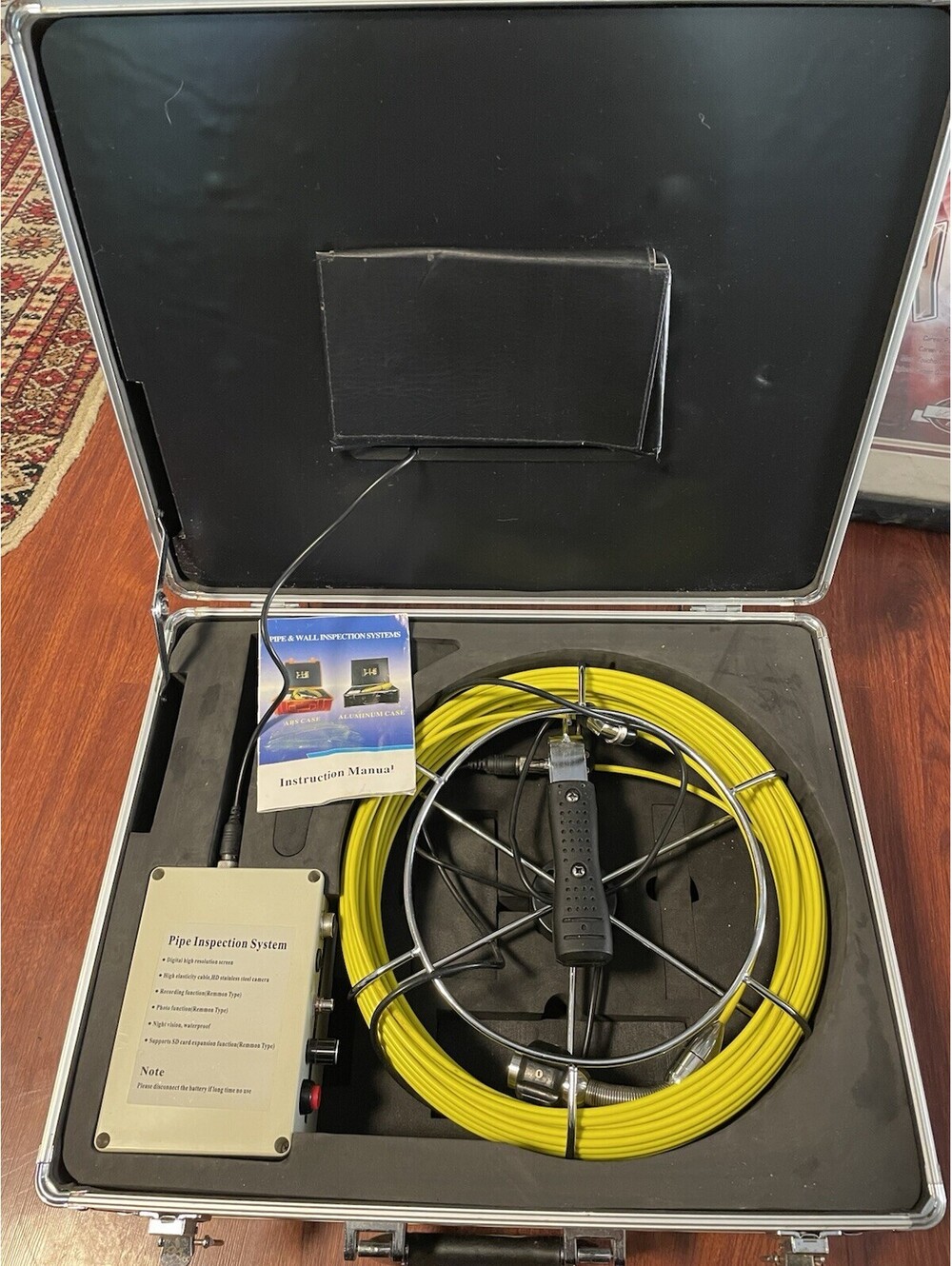 Portable Sewer Pipe Drain Inspection Snake Camera 7” Screen Aluminum Case Plumb